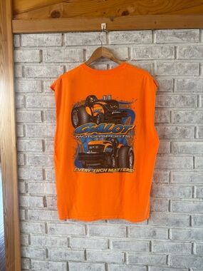 Orange Graphic Tank Top